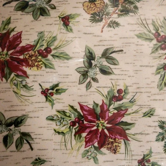 Longaburger Christmas Holiday Botanical Reversible 100% Cotton Placemat 2 Pack - Picture 7 of 10